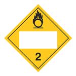 Class 2 Oxygen - Blank Polyvinyl 10 3/4 Placard